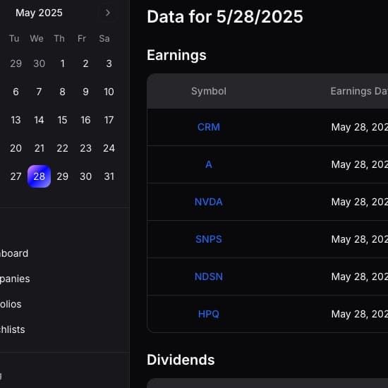 Interactive Calendar View